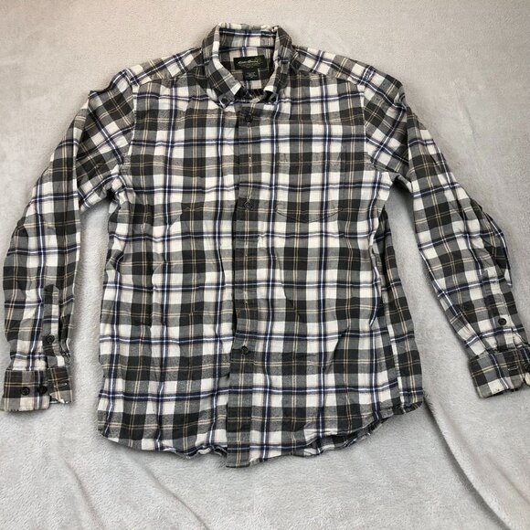 Eddie Bauer Men's Plaid Flannel Shirt Medium M Long Sleeve 100% Cotton Outdoor - Picture 8 of 9